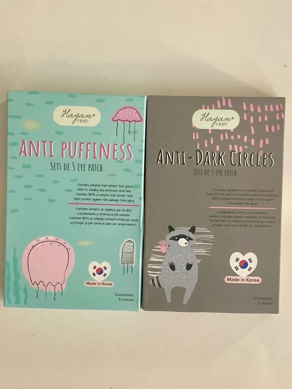 Hayan K Beauty Anti-Puffiness & Anti-Dark Circles Eye Patch Set - Green & Taupe